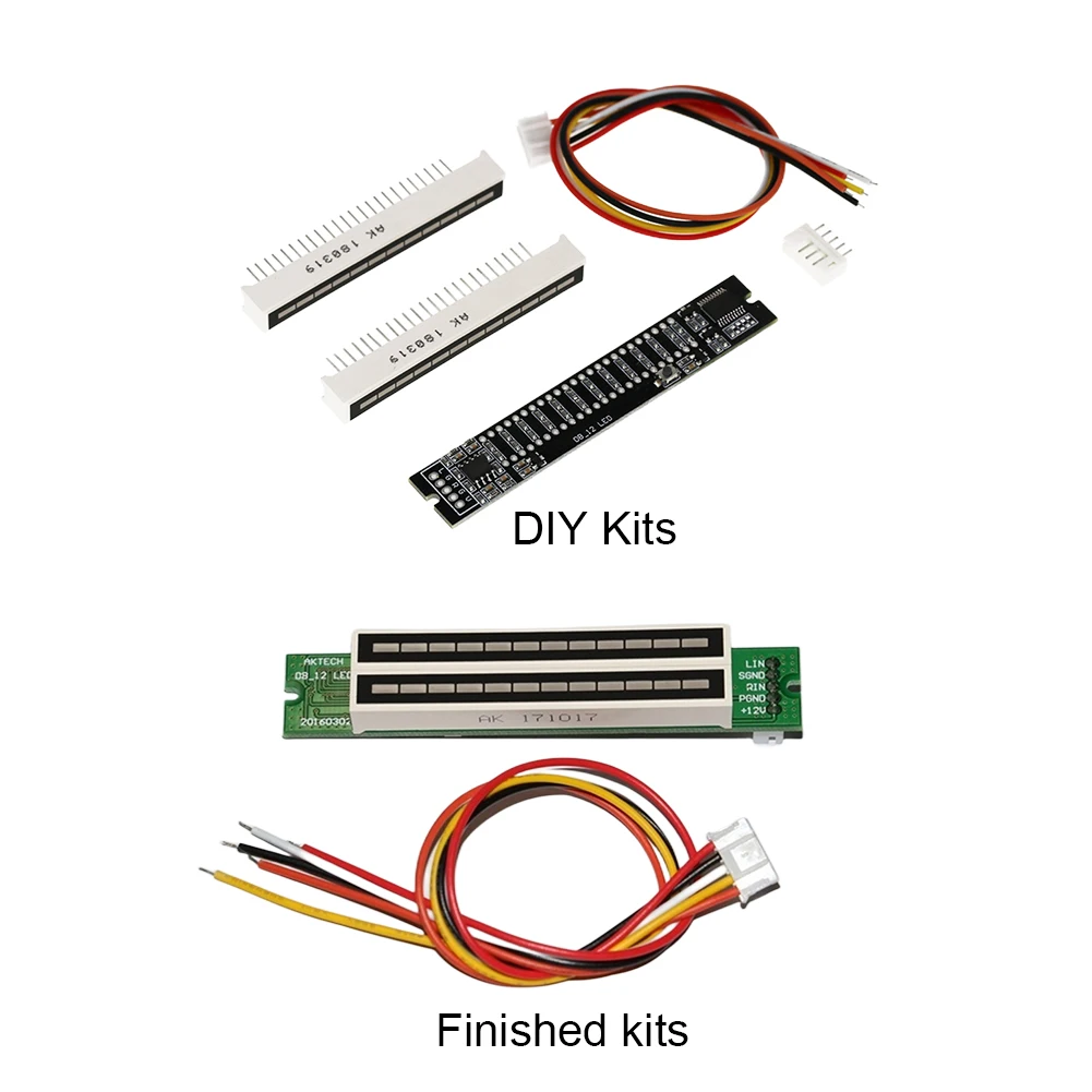 Dual Channel 12 Bit LED Music Spectrum Level Indicator Light Adjustable Light Speed Audio Music VU Level Indicator Meter
