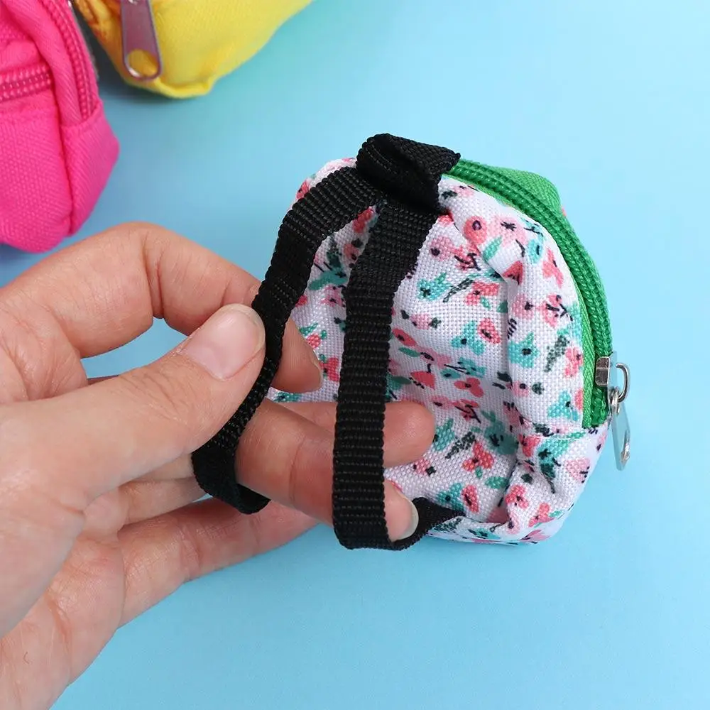 Miniature Doll Bag Toys For 1/6 BJD Doll Backpack Cute Flower Schoolbag Dollhouse Decor Rucksack Dolls Clothes Accessories