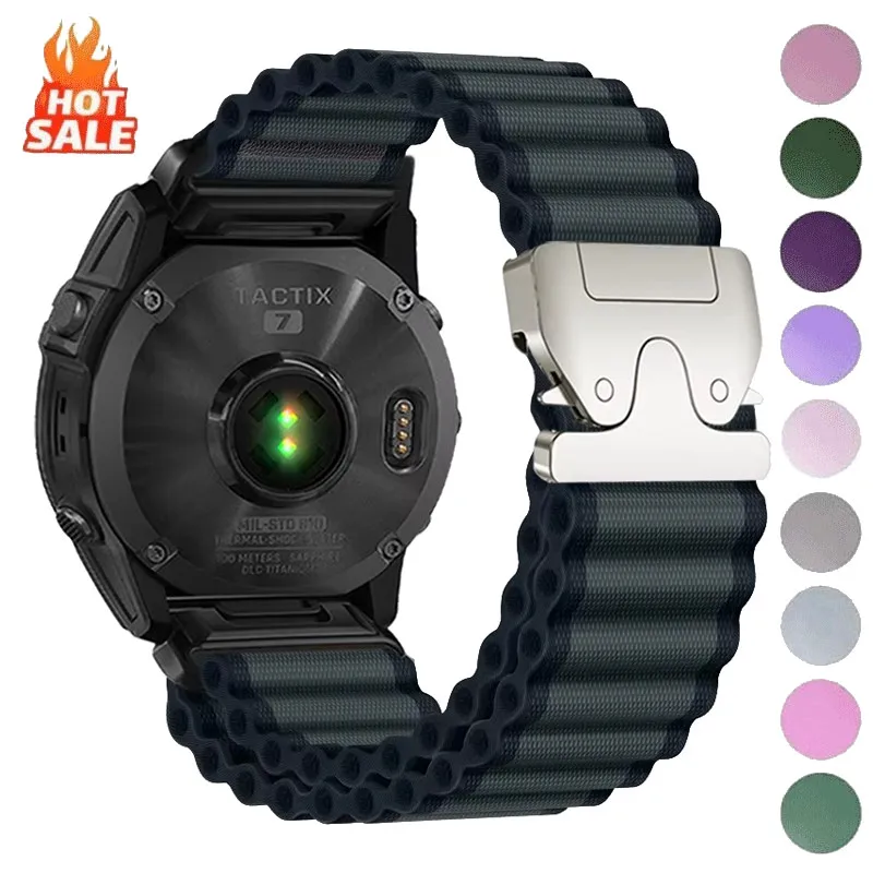 20mm 22mm 26mm Woven Nylon Band For Garmin Fenix 8 47mm 51mm 7 7X 6 6X 5 5X Plus/Enduro 3/Epix Pro Gen 2 Quick Fit Strap