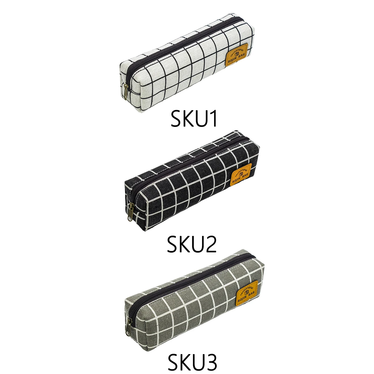 1 trousse à crayons à carreaux, pochette à crayons de style motif de grille, fournitures scolaires élégantes et portables, incontournable pour la rentrée scolaire