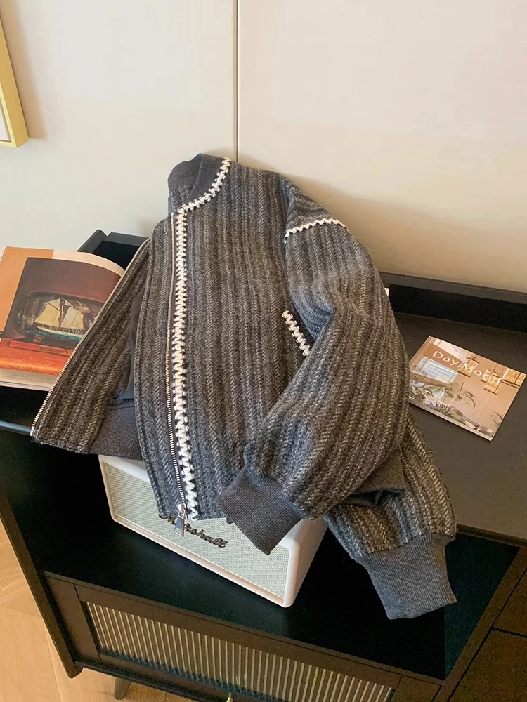 Primavera Autunno Stile pigro Design Sense Giacca da baseball versatile casual Cappotto personalizzato slim vestibilità ampia da donna alla moda