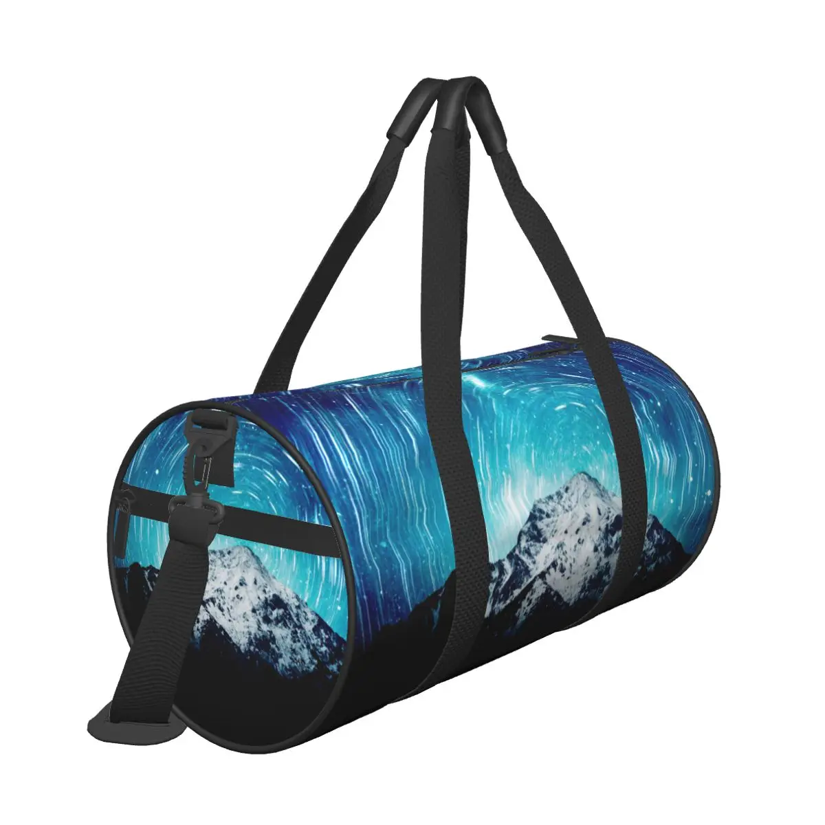 Mountain Print Sports Bags Nature Galaxy Travel Gym Bag with Shoes Novelty Handbags Couple Custom Oxford Fitness Bag