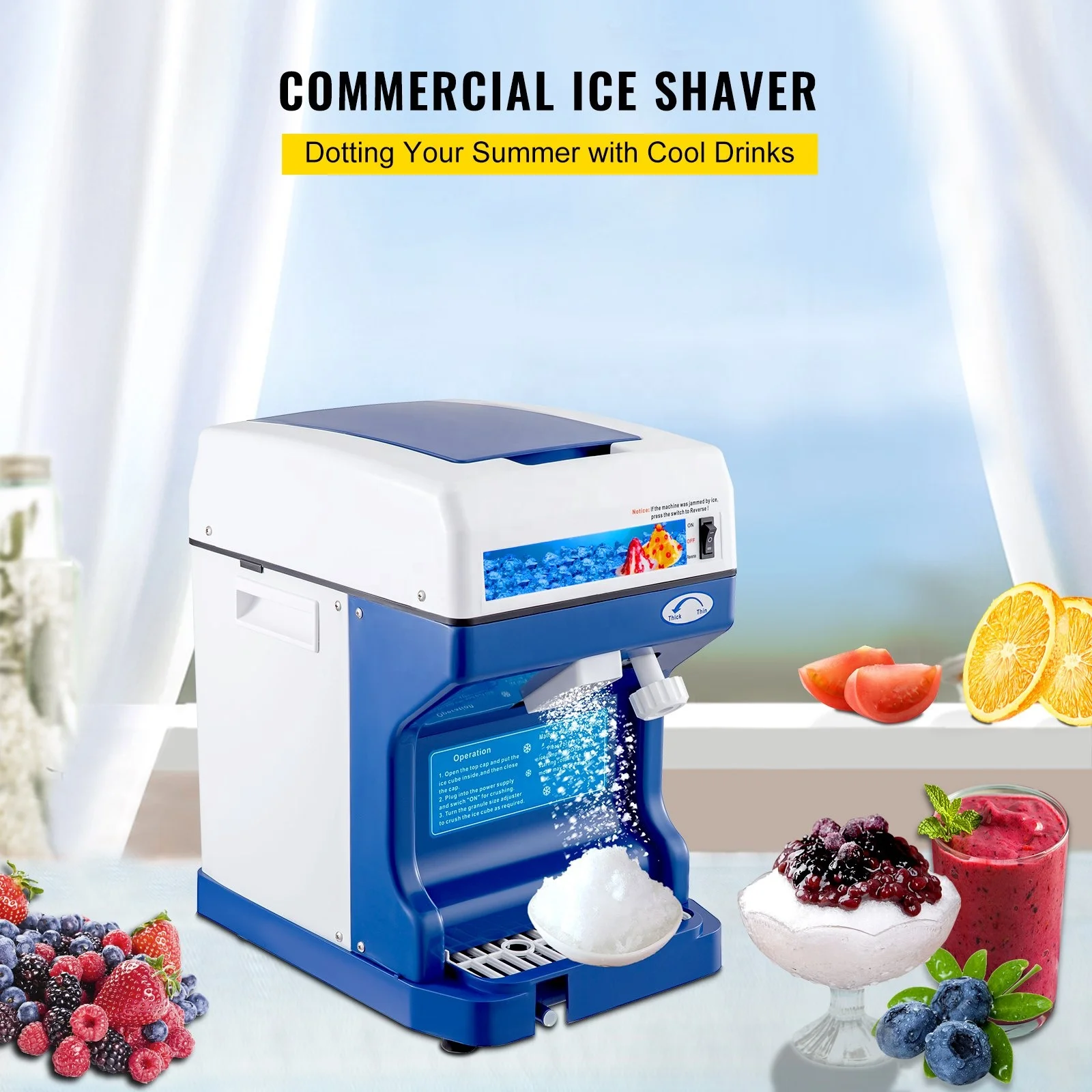 Commercial Ice Shaver Crusher 120 Kg/h Electric Snow Cone Maker Machine Small Commercial Snowcone Machine ABS Plastic Guangzhou