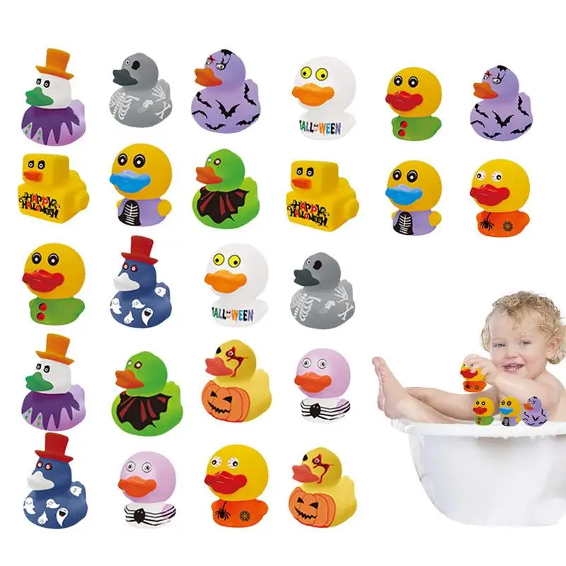 

Halloween Party Favors Rubber Ducks Shower Duck Accessories 24pcs Novelty Assorted Kids Float Rubber Duckies Fancy Mini Ducks