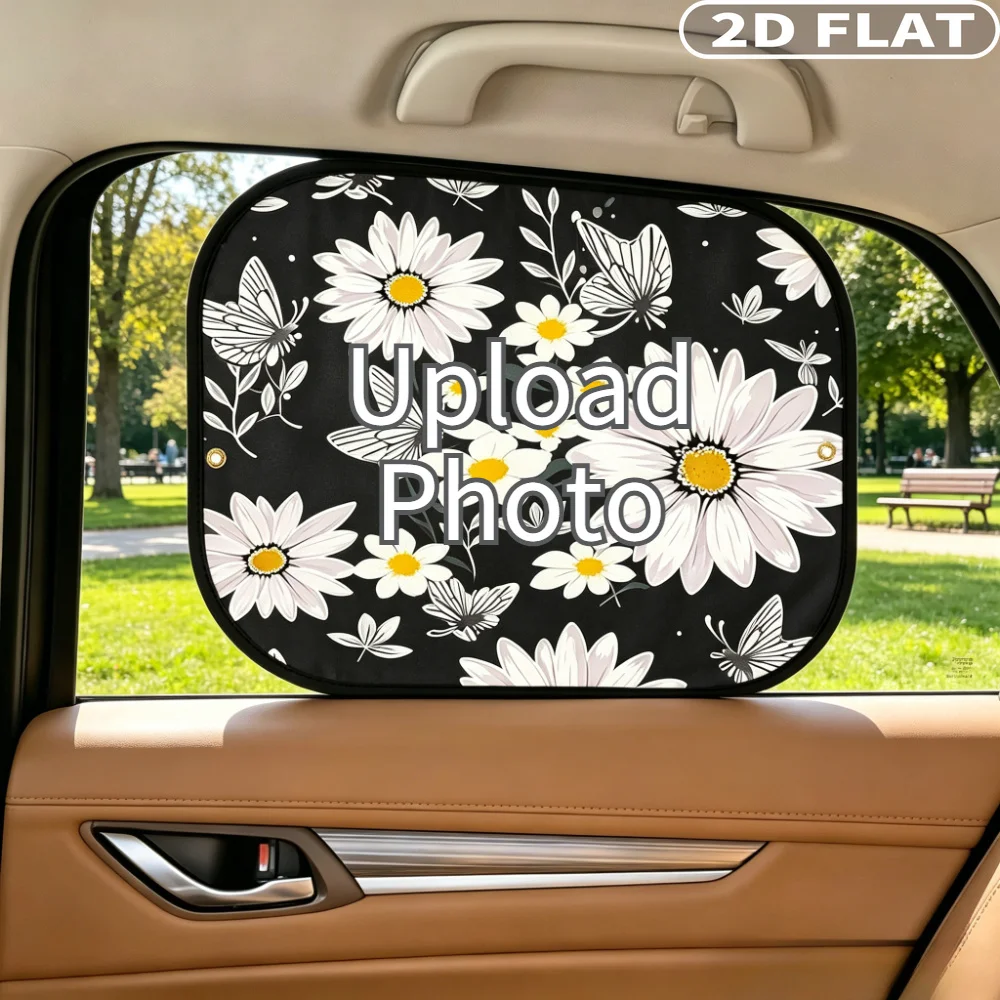 2pcs/4pcs Custom Car Sunshade, Foldable Window Shade with 8 Suction Cups, Portable Side Window Cover, fit for All Vehicles