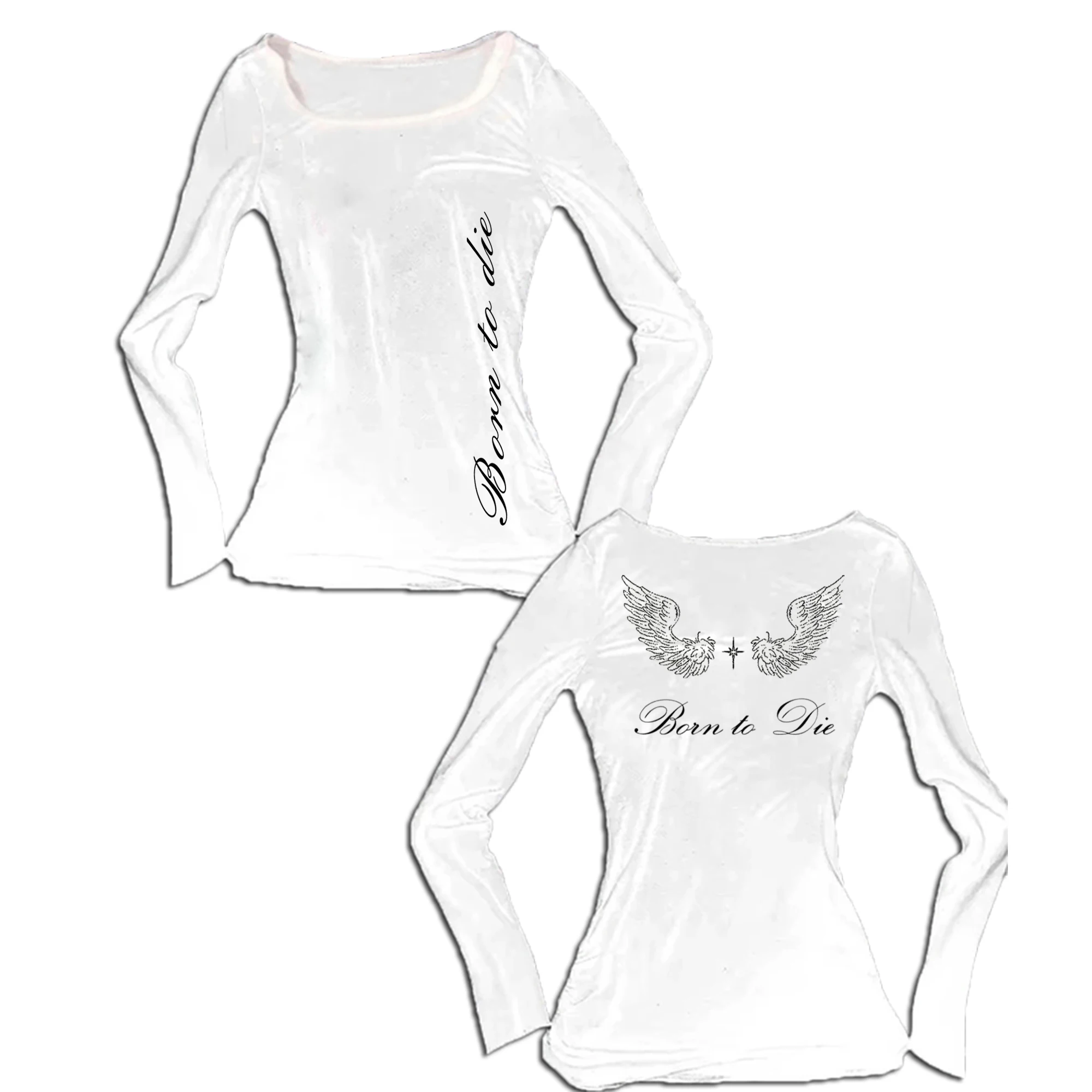 تي شيرت نسائي جديد للخريف والشتاء بطباعة إنجليزية، قميص أساسي بسيط للاستخدام اليومي متعدد الاستخدامات