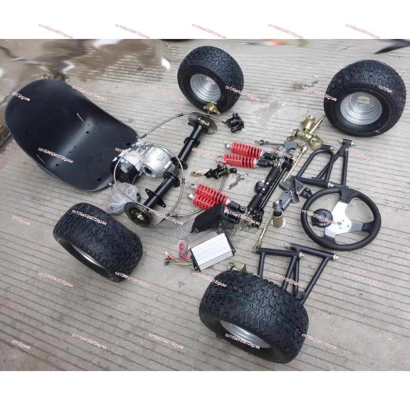 

DIY modified electric four-wheeler kart accessories front suspension steering differential shaft drive motor rear axle 6-inch