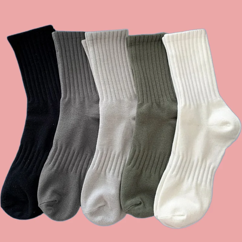 Meias esportivas masculinas absorventes de suor, meias casuais, desodorante confortável, preto e branco, outono e inverno, 5 pares, 10 pares