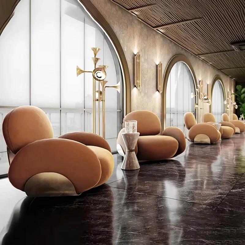 

A A Creative plush fabric lounge chair