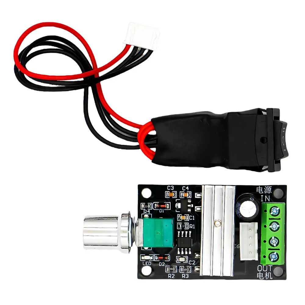 DC 6V 12V 24V 28V 3A 80W PWM Motor Speed Controller Regulator 1203B Speed Adjustable Reversible Switch DC Motor Driver Reversing