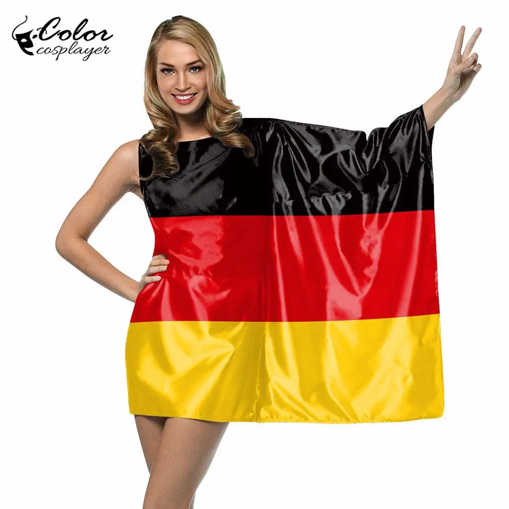 Color Cosplayer Women Dress Game Cheer Team Uniform National Flag Cosplay Costume Football Match Fan Outfit Holiday Clothing