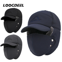 LOOGDEEL Accessories Winter Warm Hat FauxEarHat Cap Winter Ski Trooper Trapper Cap Black Ski Trooper Trapper Cold snow Cap