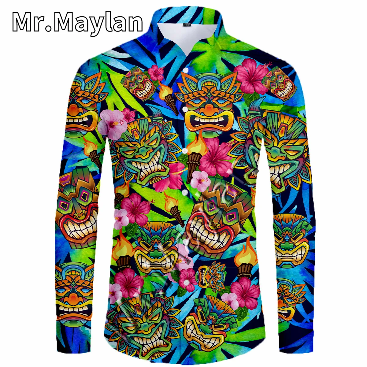 

2022 New Loose Breathable 3DPrint Trendy Cool Fashion Hawaiian Shirts Beach Party Tops Long Sleeves Autumn/Spring Men's Shirts-8