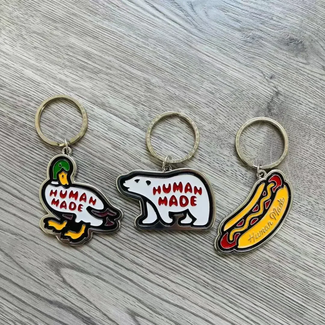 2026 Human Made Duck Polar Bear Hot Dog Keyring Metal Pendant Cute Bag Hanger Gift