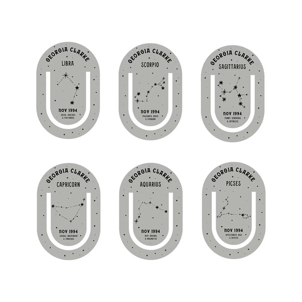 New Customized Oval Stainless Steel Bookmarks, Gifts for Teachers, Students, Wedding Guests, Zodiac Flower for Graduation Season view 5