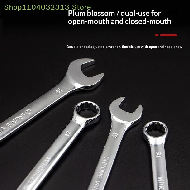 petiteMirror Polish Combination Wrench High Tensile Strength Hand Spanner for Auto Motorcycle Emergency Repair Kitsaccessories