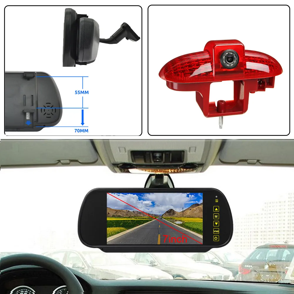 HD Car rear view camera for Opel Vivaro Renault Trafic Nissan Primastar Fiat Talento Scudo Bus With 7-inch mirror kit