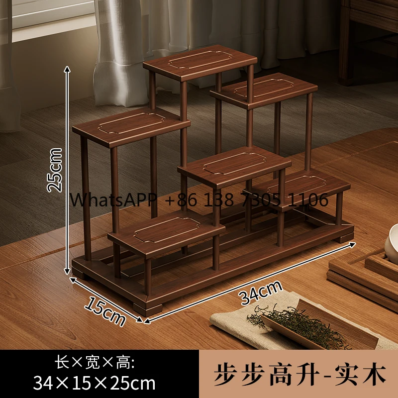Desktop Bogu frame Solid wood new Chinese tea table Desktop tea set Shelf placement rack Small