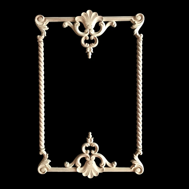 5/10PCS Floral Wood Carved Corner Applique Wooden Carving Decal for Furniture Cabinet Door Frame Wall Home Decor Crafts