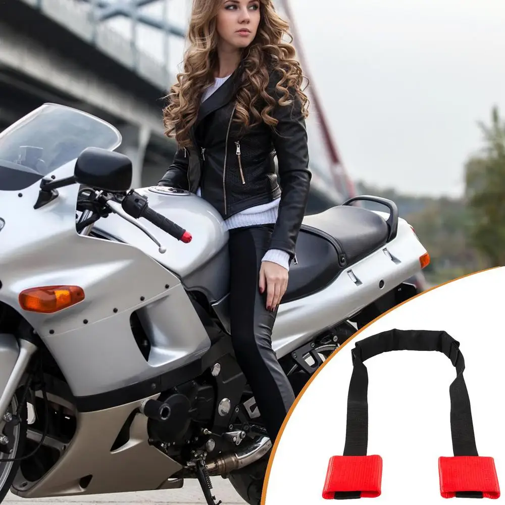 

1PC Motorcycle Front Handlebar Strap Transport Bar Tie Down Strap Red Universal Red Nylon Webbing Straps Motorcycle Accessories