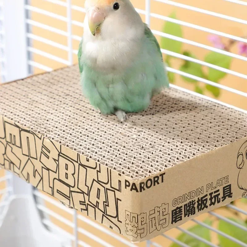 Verdickte Pappe für Papageien: Schnabeltrimm- und Kauplatte zur Stressreduzierung, Kletterspielzeug für Vogelkäfige – Detail 6