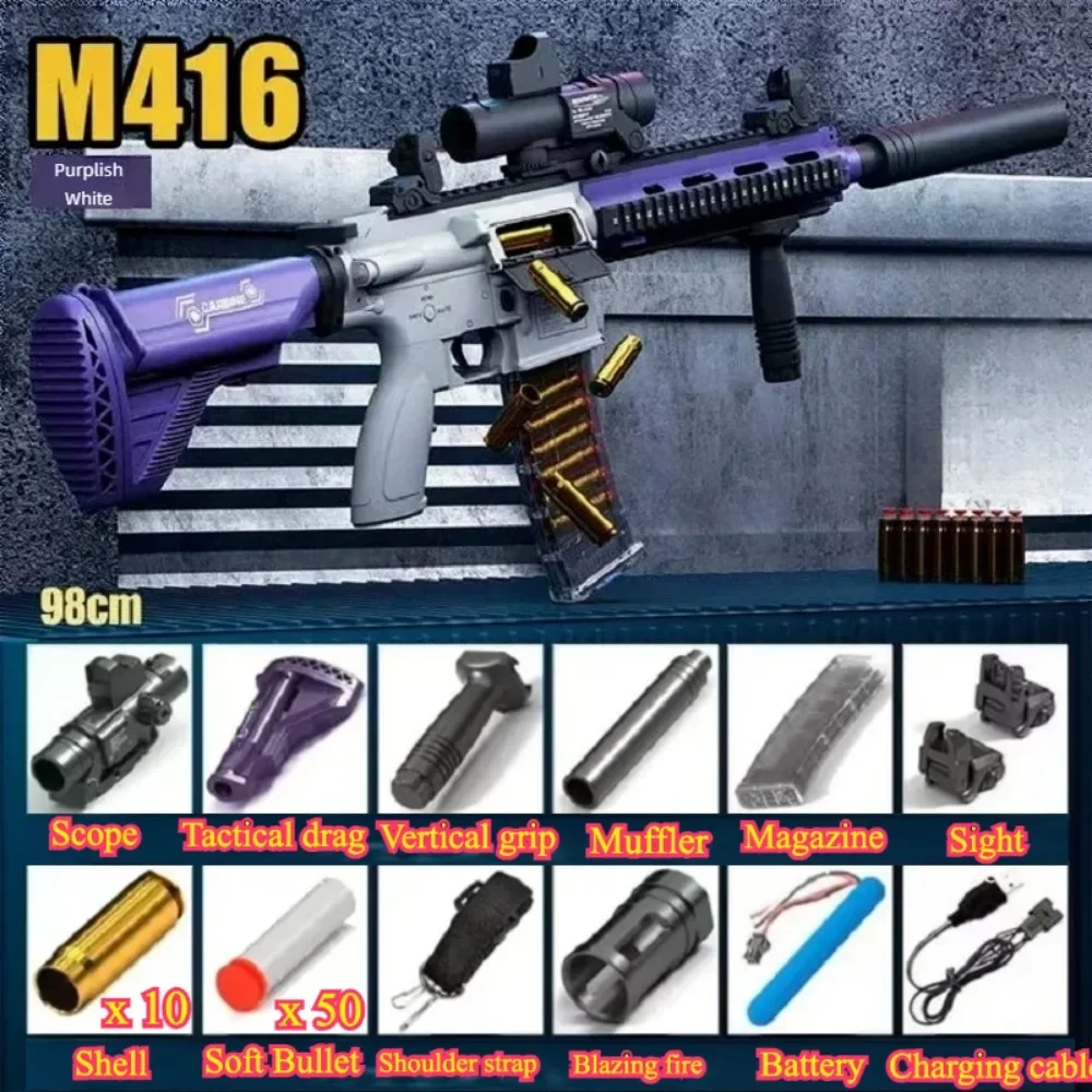 الأطفال الكهربائية إطلاق مستمر رمي قذيفة M416 رصاصة طرية مسدس لعبة ألعاب الرماية في الهواء الطلق بندقية هجومية نموذج