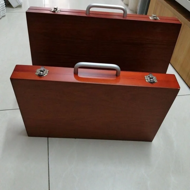 Oil Painting Palette Oil Painting Box Wooden Portable Storage Box  Walnut color