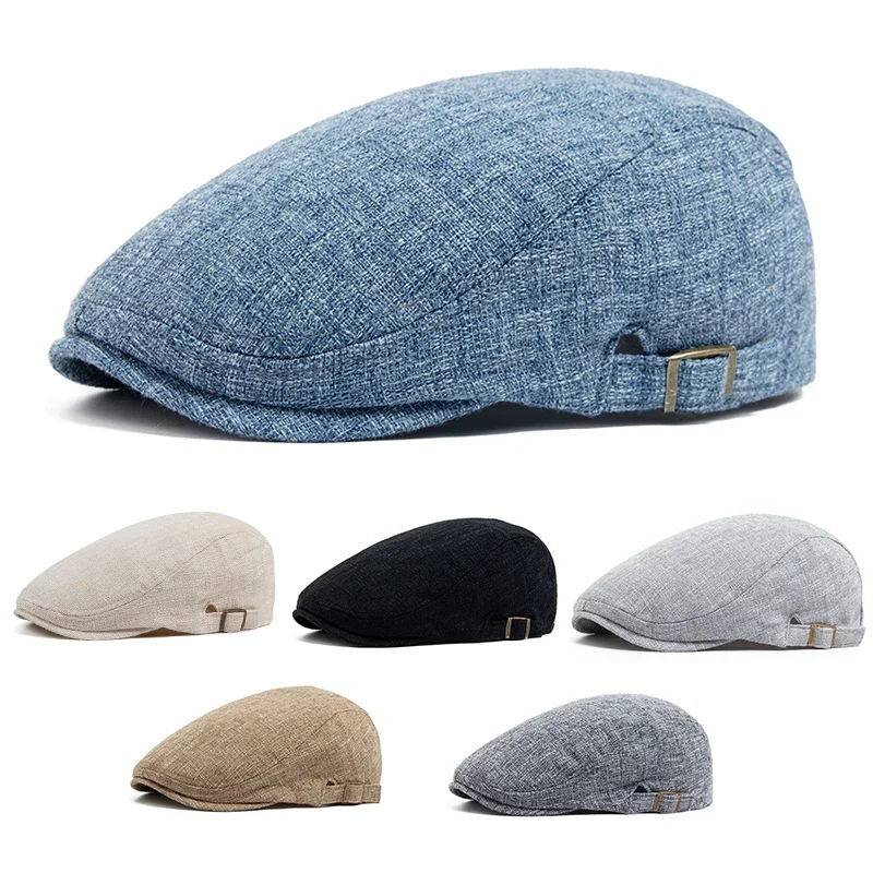 

Новый летний тонкий двубортный берет, модный мужской винтажный плоский кепка с козырьком, женская шляпа, береты для повседневного унисекс Boina