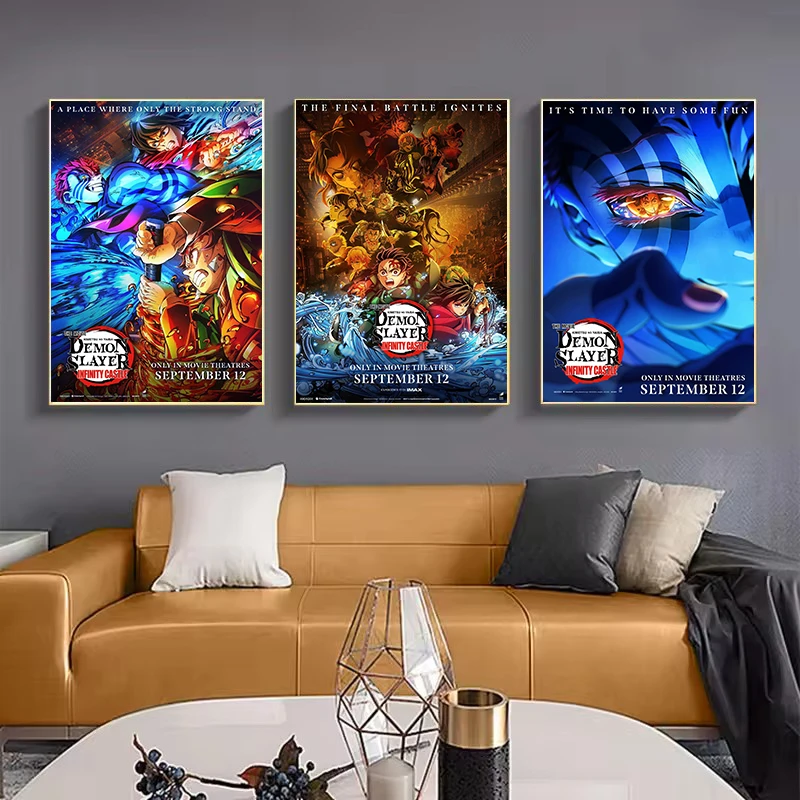 FramelessJapanese Hot Anime D-Demon Slayer Kimetsu No Yaiba Infinity Castle 2025 Manga Poster Canvas Painting Wall Pictures Home