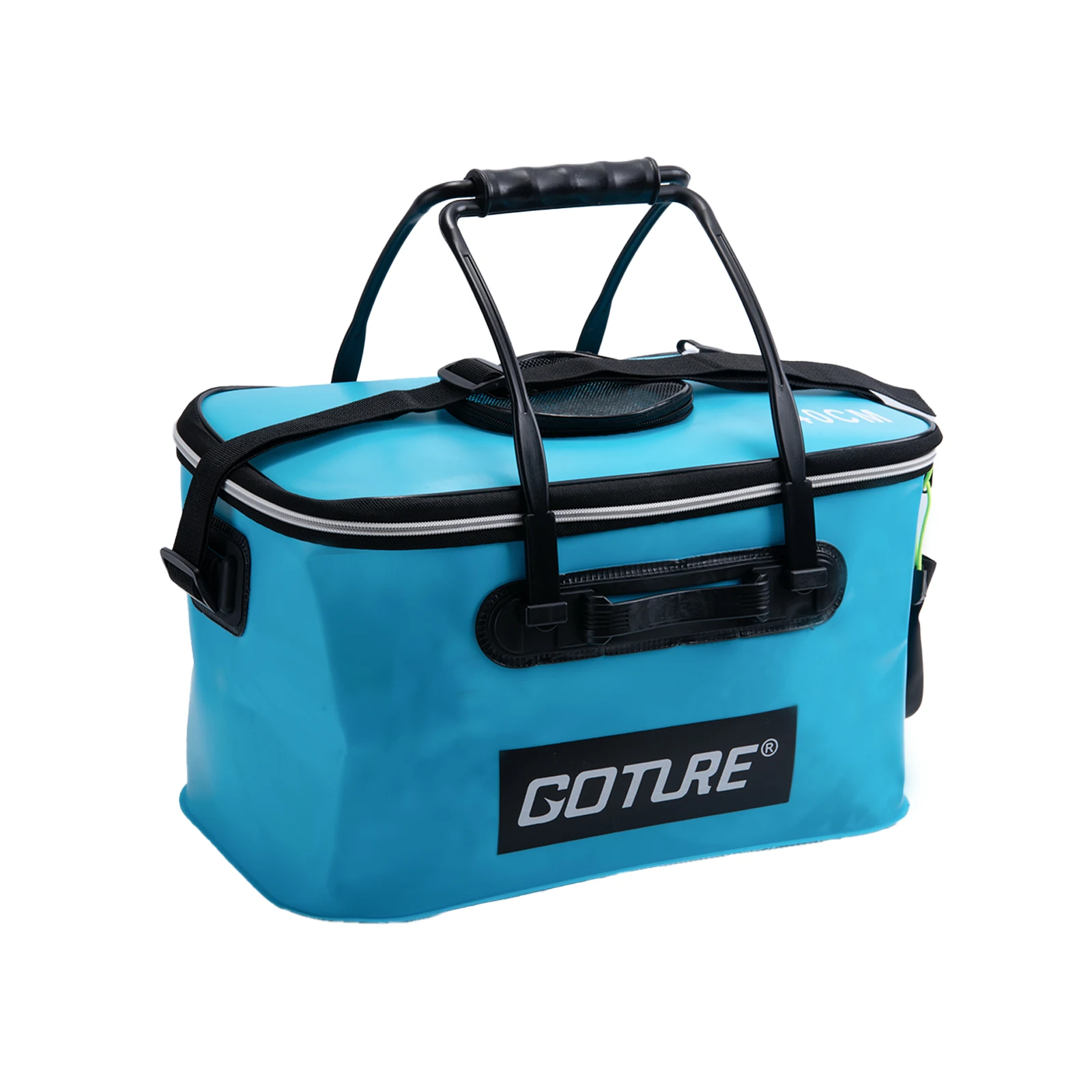 Goture Portable Collapsible Fishing Bag Live Fish Box Thicken Waterproof Zipper Fishing Tackle Box with Shoulder Strap