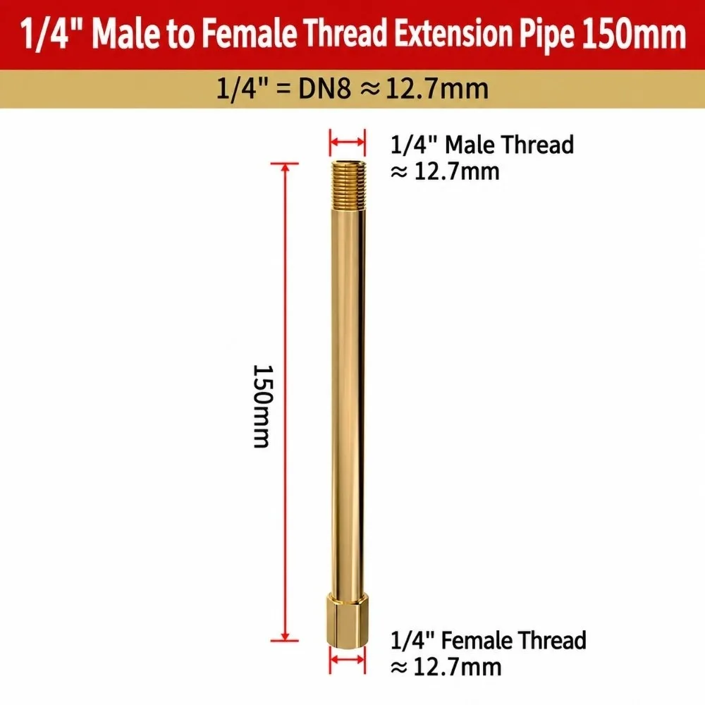 BSPT Thread Brass Extension Nipple 1/8