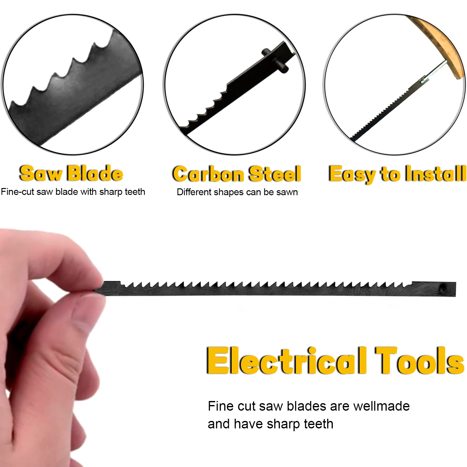 3 Inches Scroll Saw Blades Pin End 15 TPI Fit For Sears Craftsman Penn State Delta Ryobi Wen 3921 Dremel