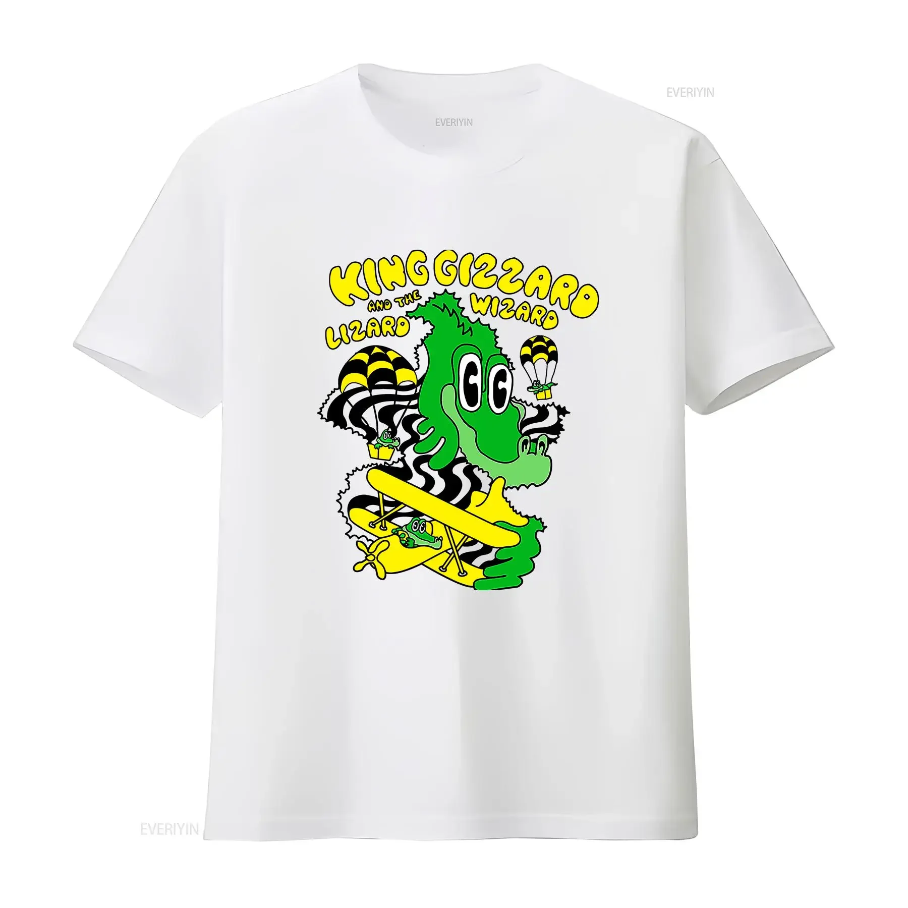 King Gizzard and Lizard Wizard band white T shirt All sizes XA392 vintage Washed Top For Everyday Wear streetwear homme Unisex