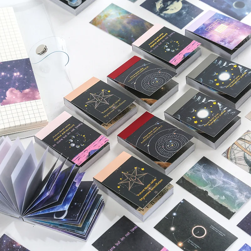 50 Pcs Vintage Astronomy Stickers Space Galaxy Planets Universe Washi Stickers Aesthetic Decoration Stickers For Album Scrapbook