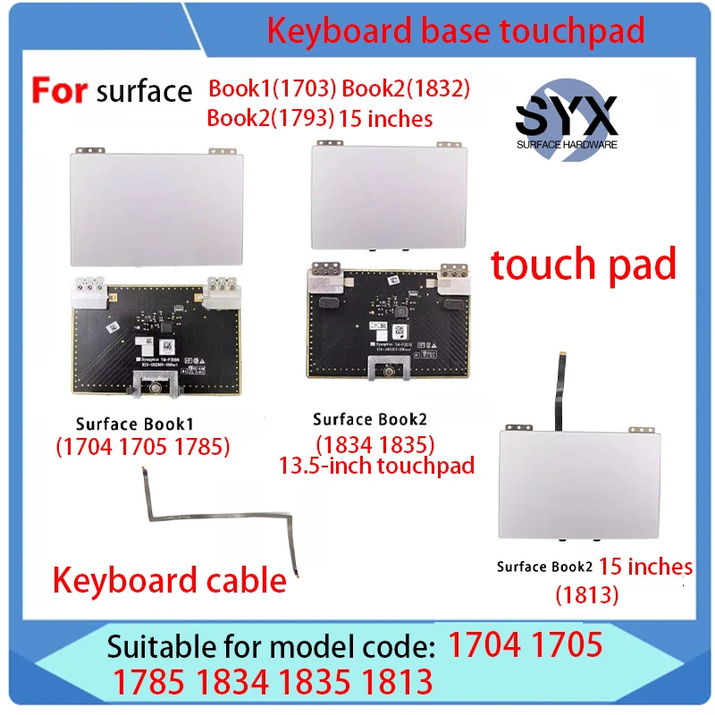 For Microsoft Surfce book1 book2 original touchpad 1704 1705 1785 1834/5 1793 keyboard connection ribbon touchpad 13.5 15 inches