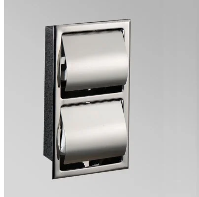 304 Stainless Steel Wall Recessed Built-in Bath Toilet Tissue Roll Reel Paper Holder Tray Rose Gold Matte Black Polished