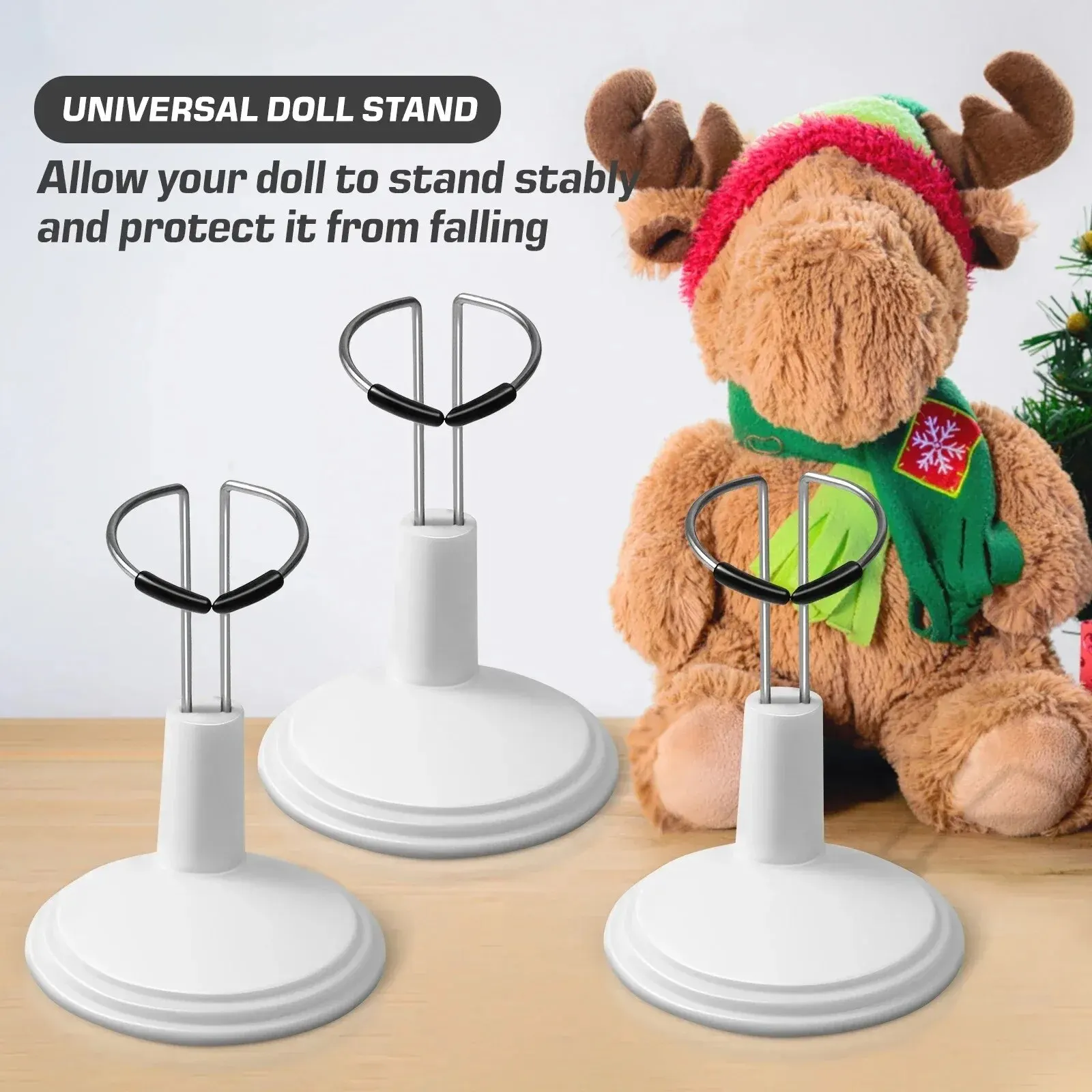 2Pcs Action Figure Stand Plastic Doll Display Stand Doll Bracket Support Adjustable Doll Stand for Fits 15-60cm Bear Dolls Toy