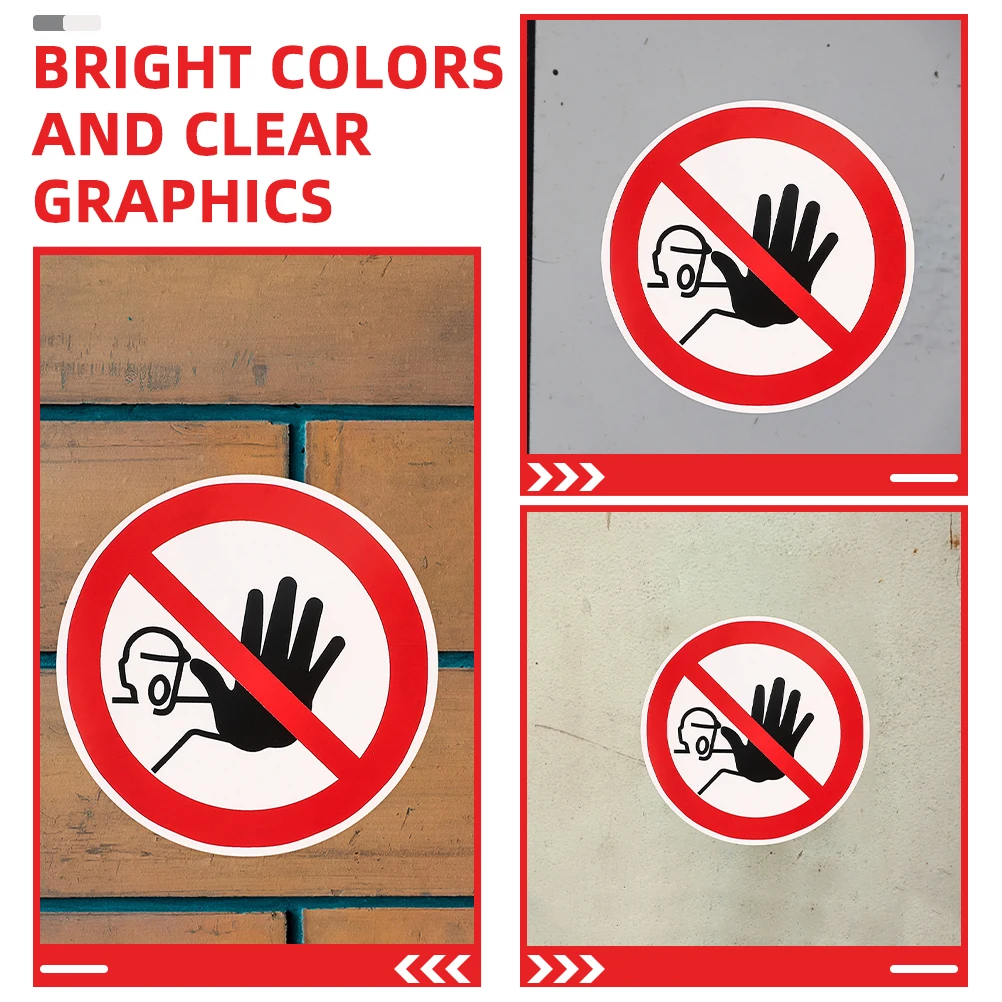 

2PCS Warning Signs Stickers Self-adhesive Bright Colors Safety Labels No Entrance Sign Vinyl Graphics Workshop Decals