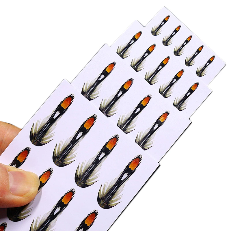 Picture 6: 2sheets artificial jungle cock eye sub feather sticker classic wet flies fly tying materials even for buzzer&midge fly&streamers