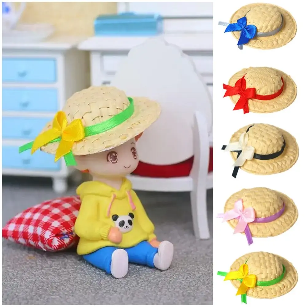 

Miniature Size Doll House Miniature Handmade Design Sun Protection Doll Straw Hat Straw Material DIY Doll Sun Cap