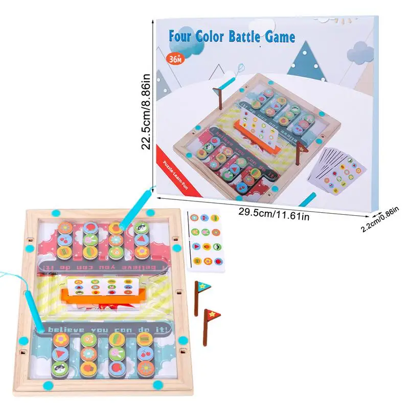 Laberinto magnético de juguete, juguetes de aprendizaje, juguetes magnéticos, tablero de rompecabezas de madera, juguetes de Motor fino, tablero de laberinto, laberinto de cuentas a juego de colores para niños