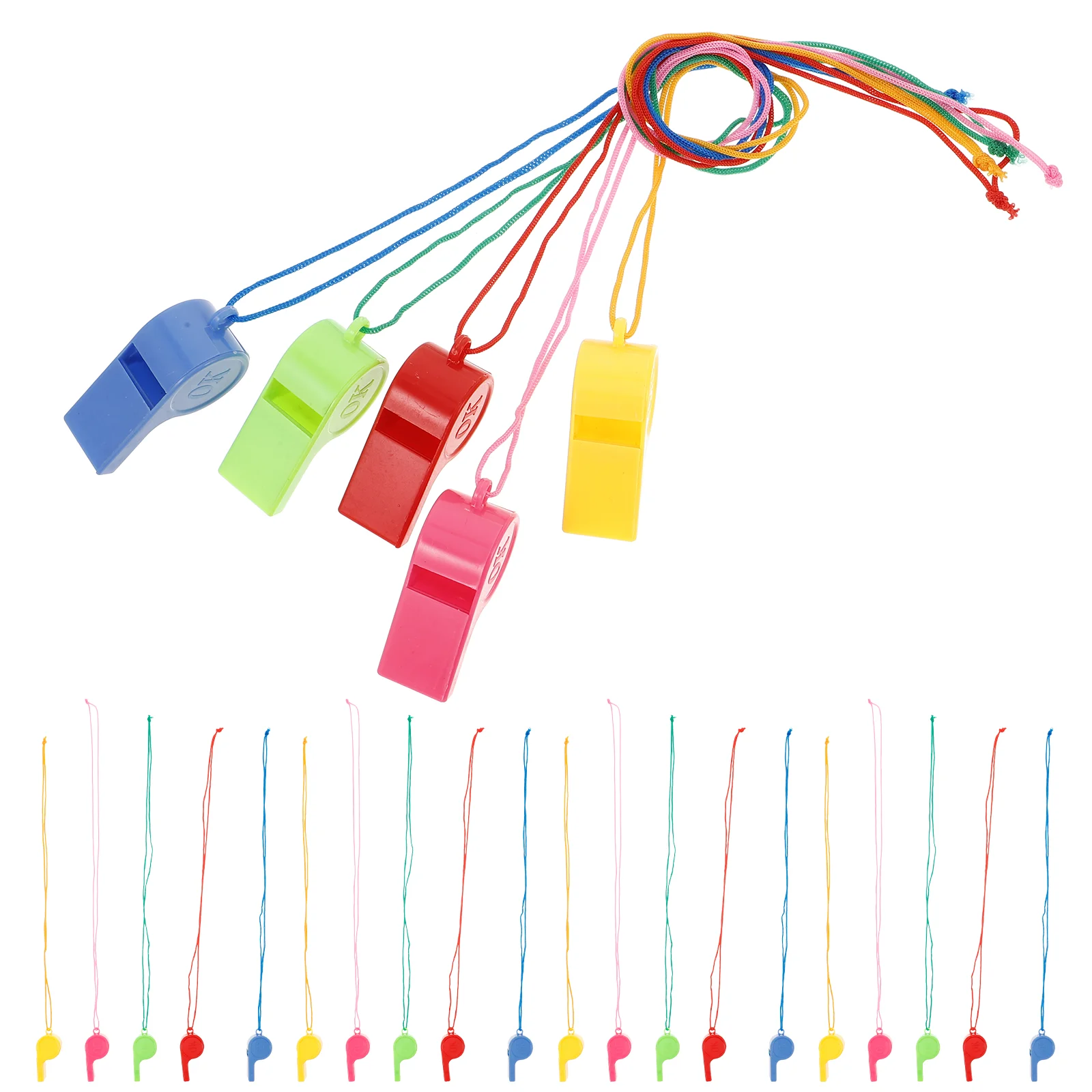 24 Pcs Pendant Whistle Baby Locket Titanium Whistlle Plastic Referee Flags Children Colorful