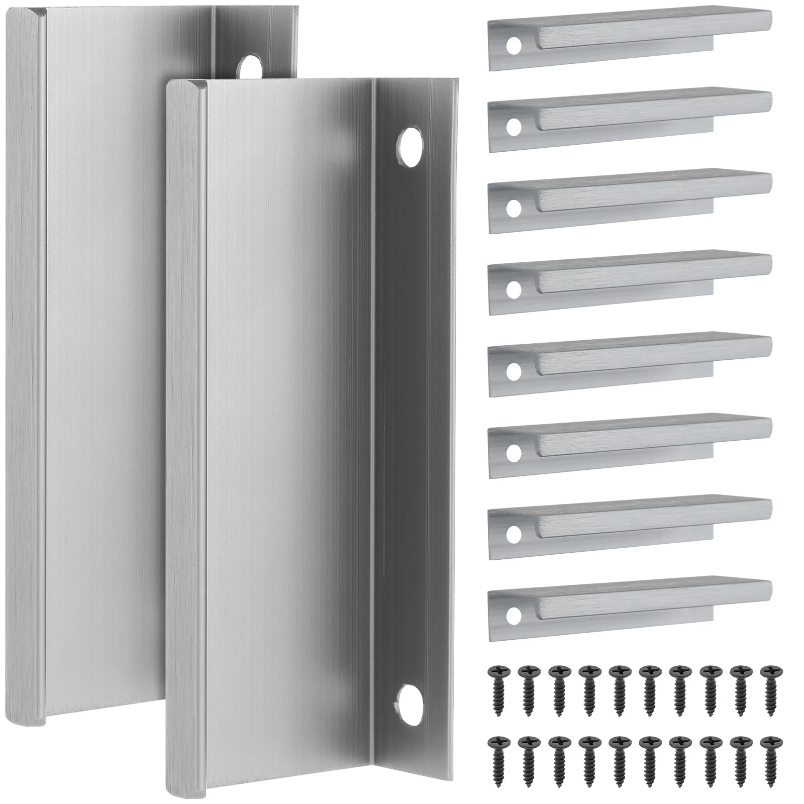 

10Pcs Concealed Cabinet Handles Modern Sleek Lines Recessed Door Pulls Easy Back Mounted Installation Furniture Accessories