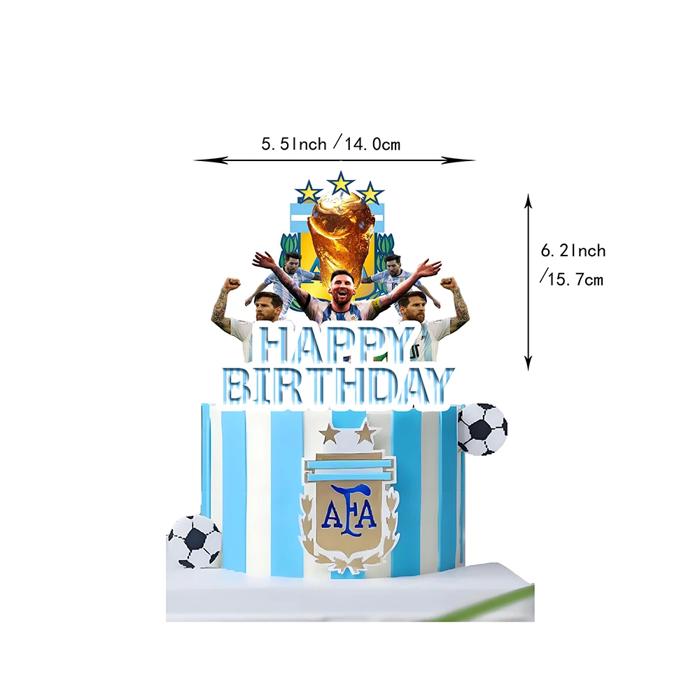Football Player Argentina-Leo-Messi-Theme Fans Birthday Party Banner Background Cake Topper Number Balloon Decor Props Kids Gift view 5