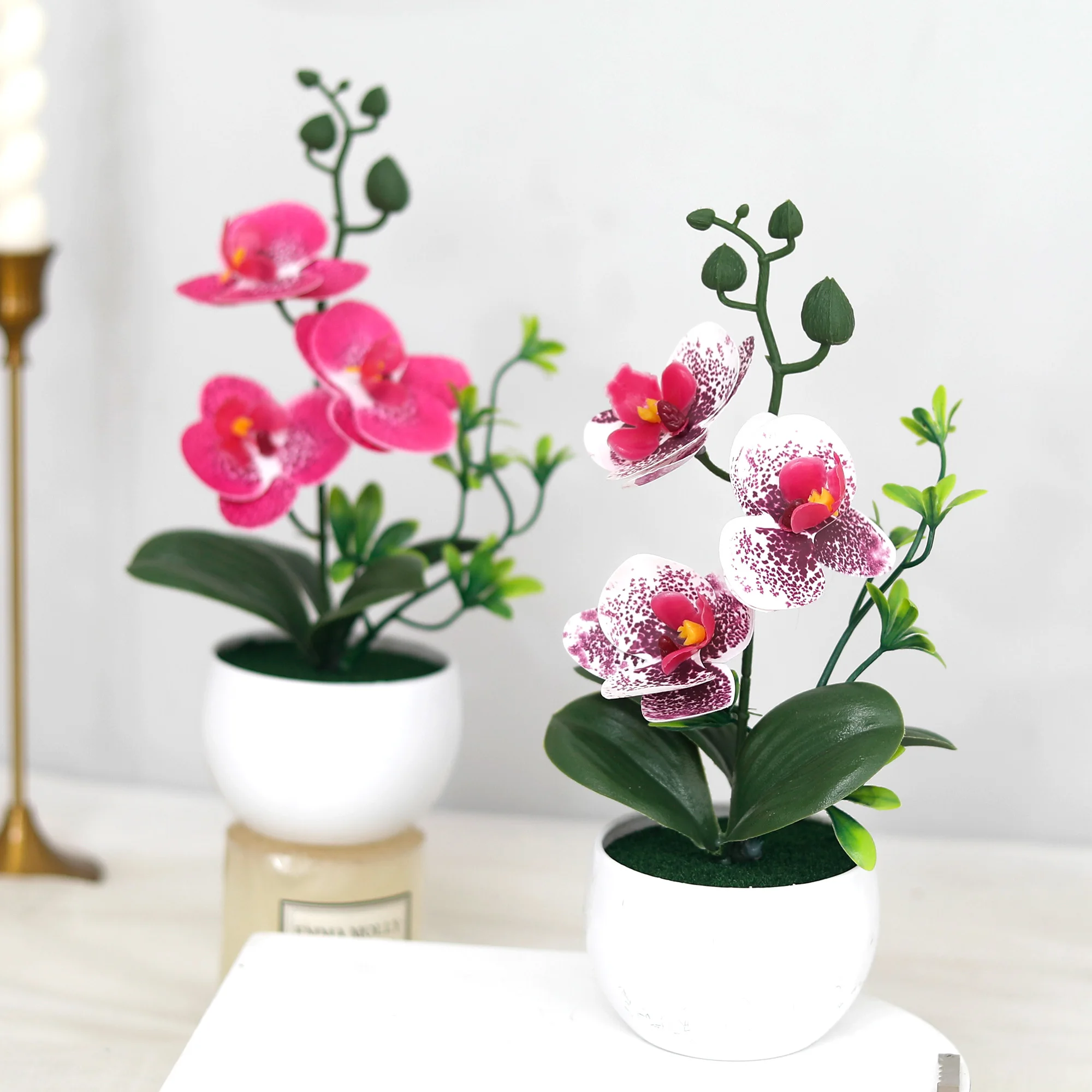 محاكاة فراشة السحلية بوعاء زهرة اصطناعية نباتات بونساي في الهواء الطلق داخلي مكتب ديكور المنزل الزفاف بونساي فو الزهور