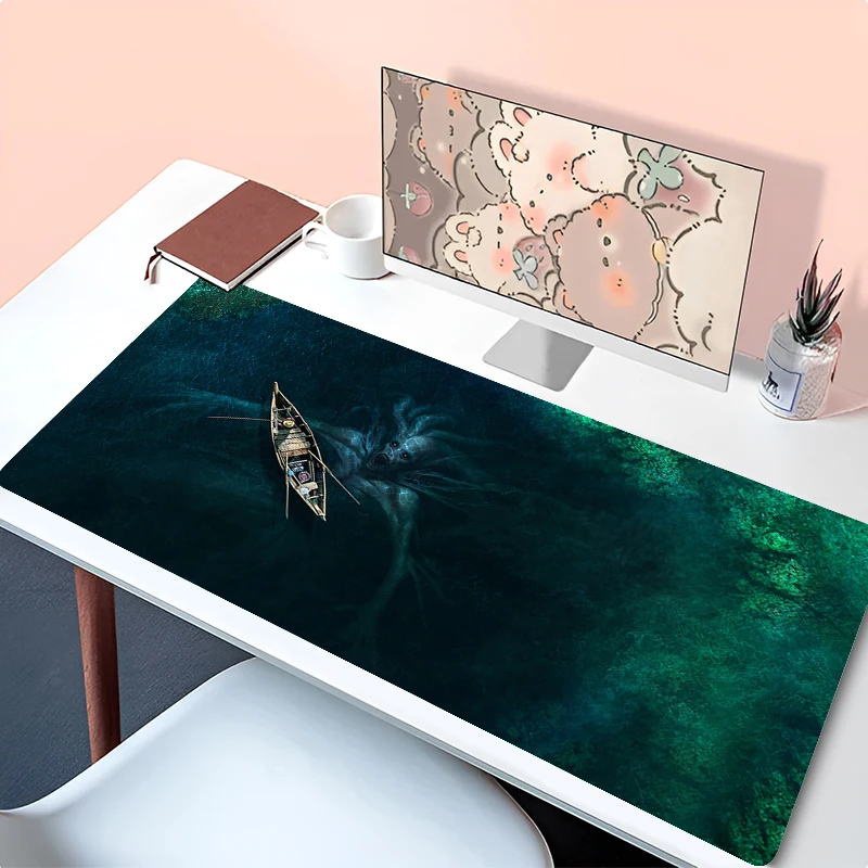 

Mouse Pad Gaming Sea Monsters And Ships Mousepad Rubber Cool Desk Mat Non-slip PC Laptop Gamer Accessories Keyboard Pad Carpet