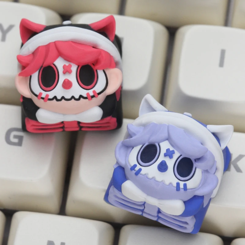 Anime Keycaps Tide Play Undead Mask Translucent Key Caps Mechanical Keyboard Caps Custom Artistic Keycap Gamer Accessories Gift