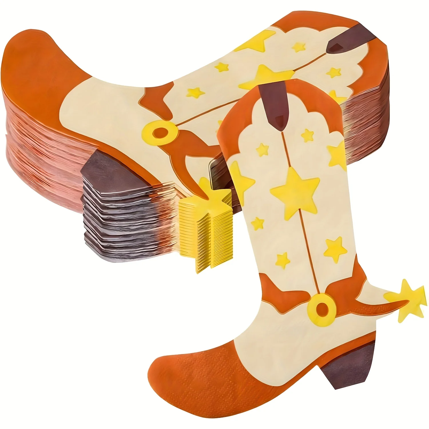 Servilletas de bota de vaquero Retro para fiesta temática de vaquero occidental, 25/50 Uds., para Baby Shower, Rodeo, decoración de mesa para cena de cumpleaños con tema vaquero