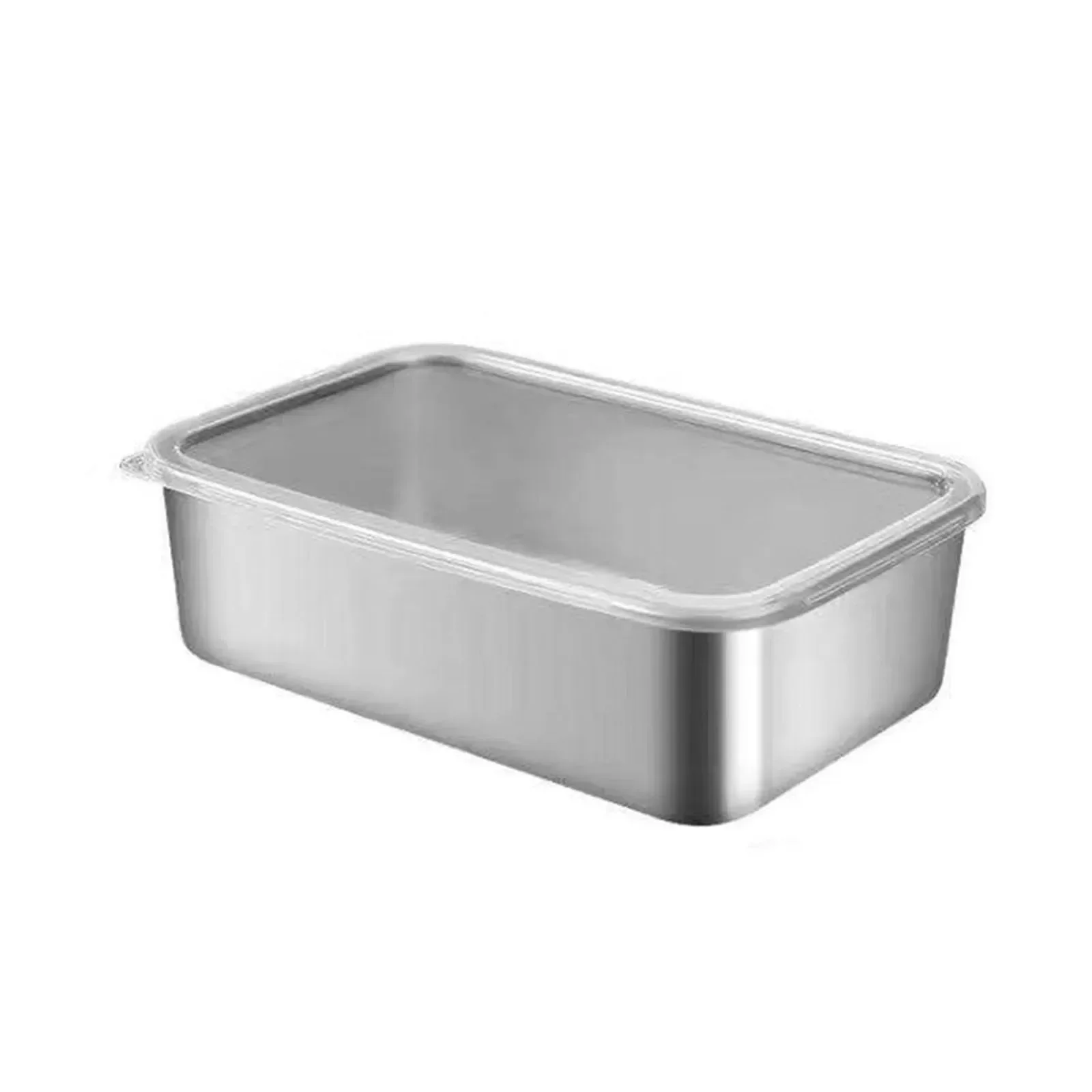 Food Container Stainless Steel Food Storage Serving Trays Rectangle Sausage Noodles Fruit Dish With Home Kitchen Organizers