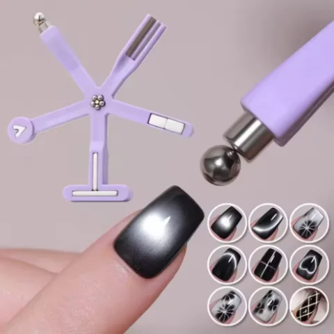 9 In 1 Nail Magnet Love Heart Cat Eye Half Moon Daisy Flower French Side Light Effect UV Manicure Nail Art Tools